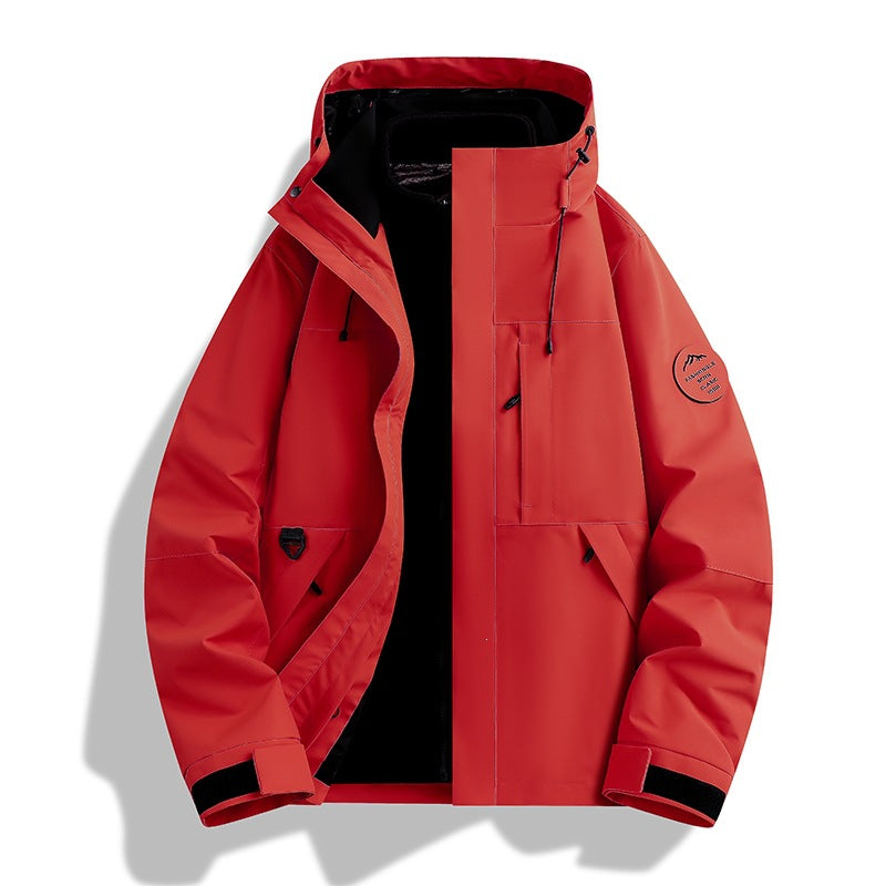 Herren Wetterfeste technische Softshell‑Trekkingjacke mit Kapuze und isolierendem Inneneinsatz Nord Taschen