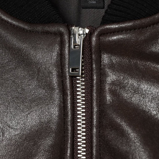 Herren Lederoptik-Bomberjacke im Cropped-Stil mit Rippbündchen Nord Taschen