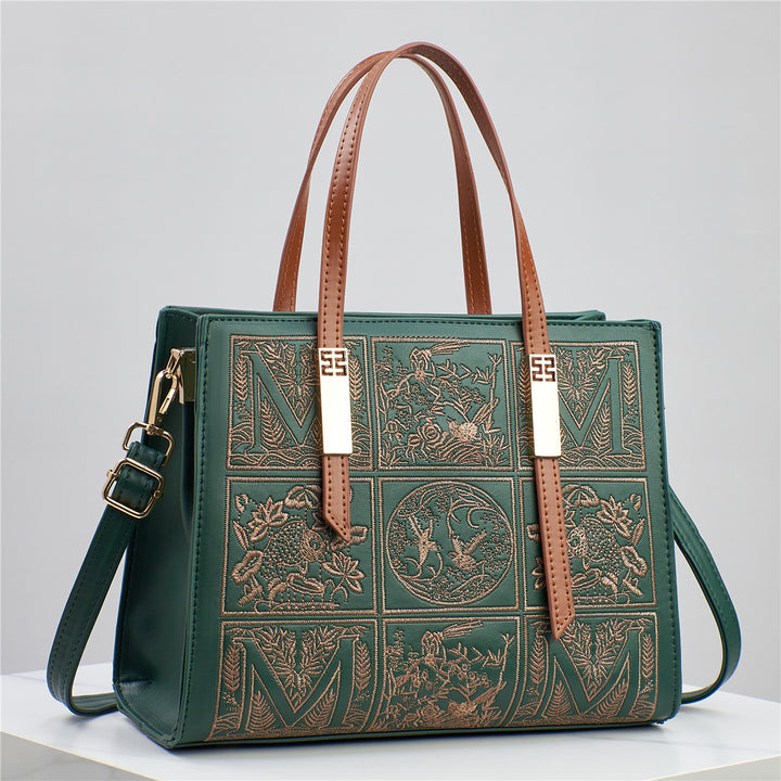 Damen edle Handtasche mit filigranem Stickdesign Nord Taschen
