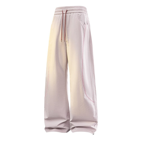 Damen Weite Baggy-Freizeithose mit Tunnelzugbund, kontrastierenden Ziernähten & verstellbarem Saum Nord Taschen