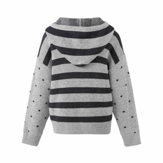 Damen Grobstrick Kapuzen‑Zipjacke mit musikalischem Jacquardmuster Nord Taschen