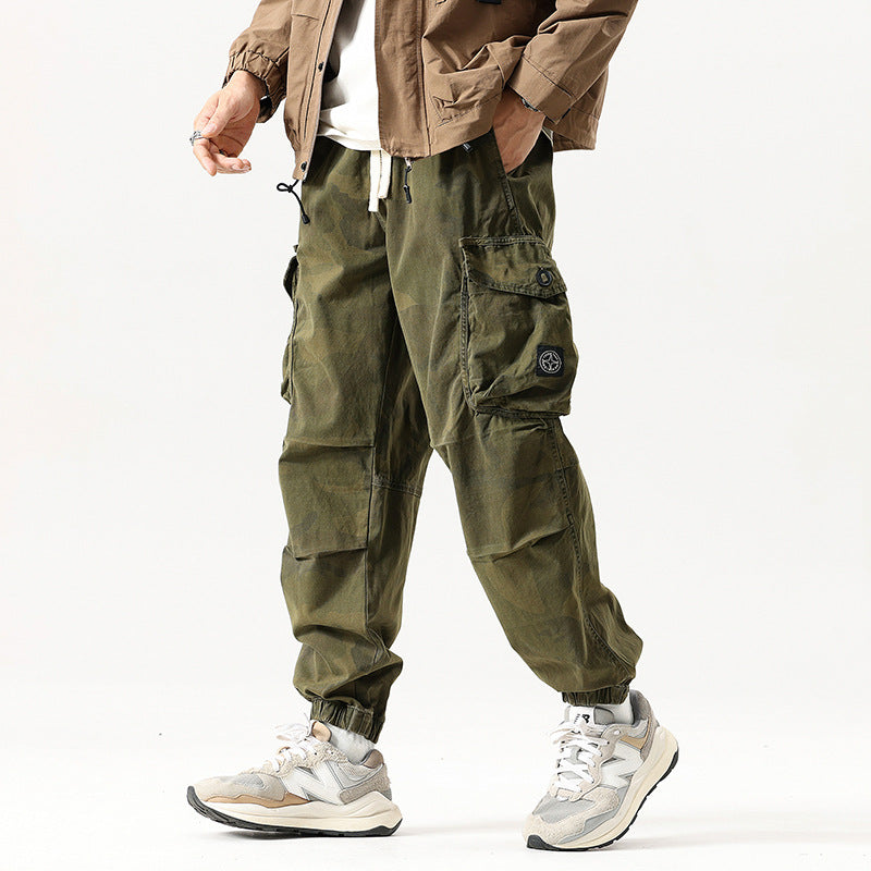 Herren Cargo-Joggerhose mit verstärkten Knien, Multifunktions-Taschen und Kordelbund Nord Taschen