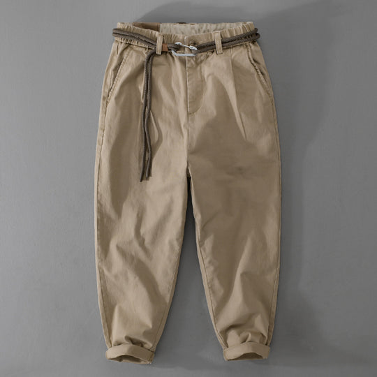 Herren Kordelbund-Tapered-Hose aus Baumwollmix mit elastischem Bund und konischem Bein Nord Taschen