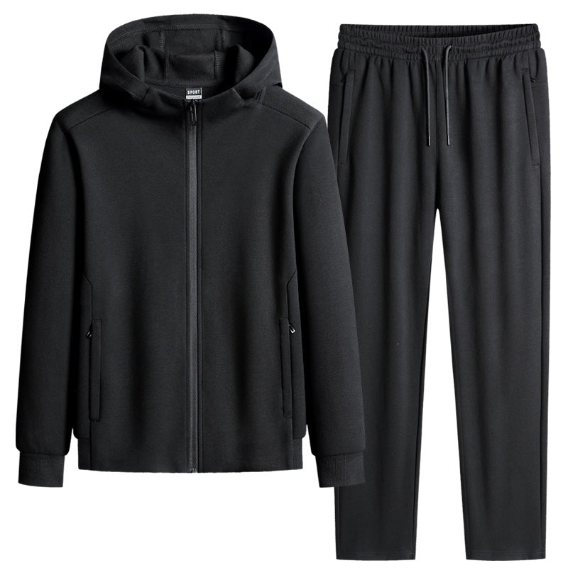 Herren zweiteiliges Kapuzen‑Trainingsset aus French‑Terry mit Reißverschlussjacke & konischer Jogginghose Nord Taschen