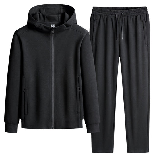 Herren zweiteiliges Kapuzen‑Trainingsset aus French‑Terry mit Reißverschlussjacke & konischer Jogginghose Nord Taschen