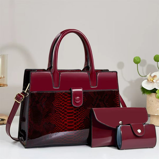 Damen Designer-Handtasche mit strukturiertem Schlangenleder-Look und abnehmbarer Clutch Nord Taschen