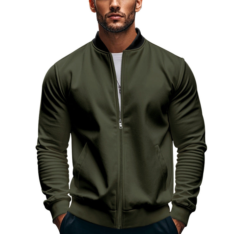 Herren sportliche Jacke mit hohem Kragen und seitlichen Eingrifftaschen