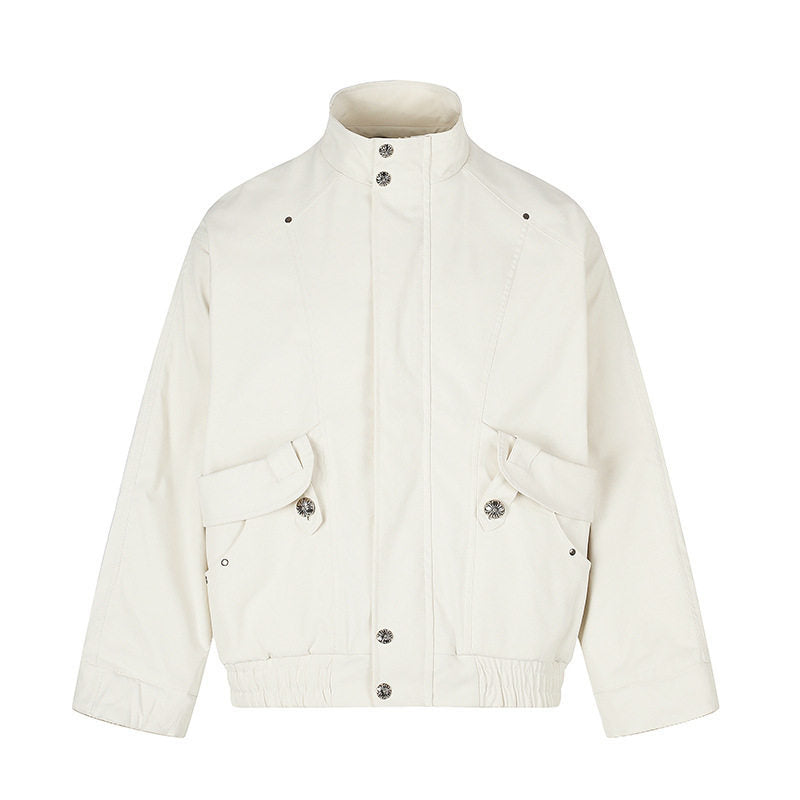 Damen Leichte Oversize-Fieldjacke mit Stehkragen, Druckknopfleiste und aufgesetzten Klappentaschen Nord Taschen