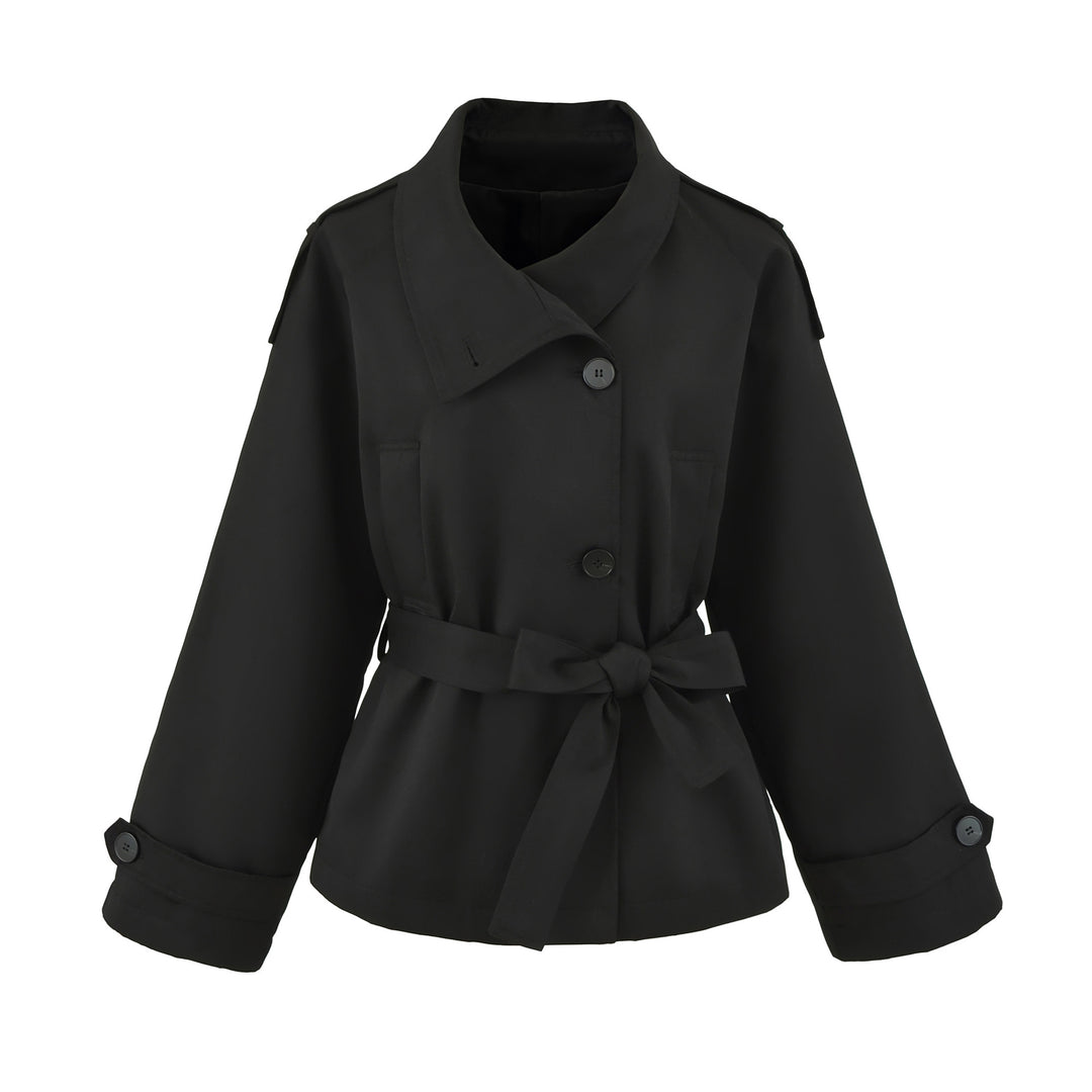 Damen Kurztrench mit Bindegürtel und weitem Arm Nord Taschen