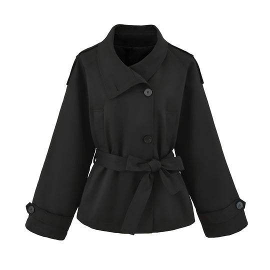 Damen Kurztrench mit Bindegürtel und weitem Arm Nord Taschen