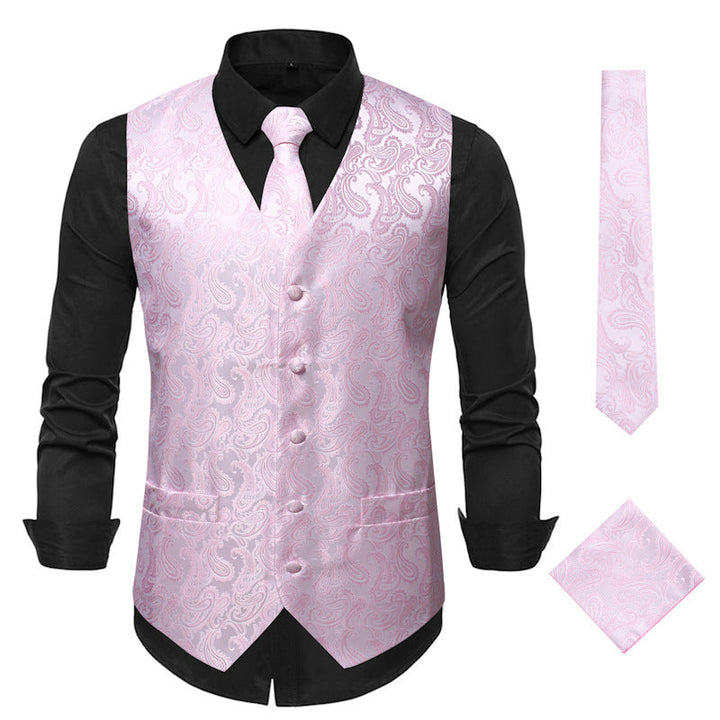 Herren elegante Anzugweste mit eleganten Paisley-Muster und passendem Zubehör Nord Taschen