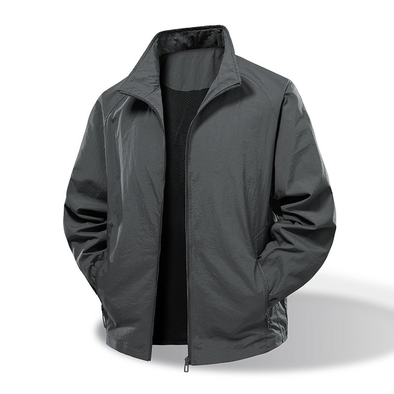 Herren Leichte Windbreaker-Outdoorjacke mit Stehkragen, Zweiwege-Reißverschluss und verdeckten Taschen Nord Taschen