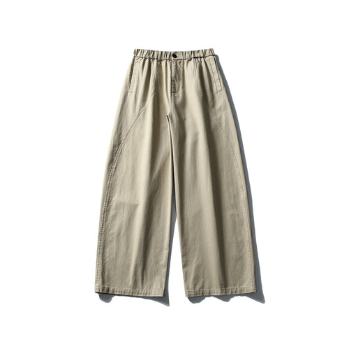 Damen Weite Cropped-Hose mit elastischem Bund und dekorativen Nahtpasse Nord Taschen