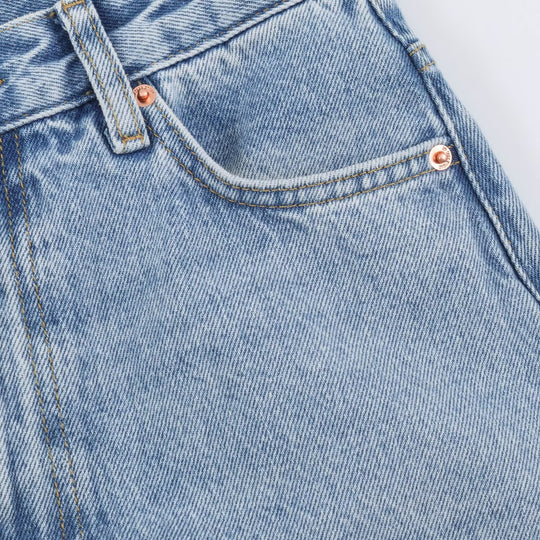 Damen Hochgeschnittene Relaxed-Jeans mit konischem Bein Nord Taschen
