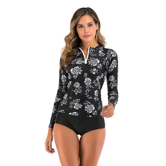 Damen UV-Schutz Rashguard mit floralem Muster