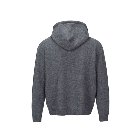 Unisex Kapuzen-Cardigan mit Knopfleiste, angerauter Strickstruktur und Rippbündchen Nord Taschen