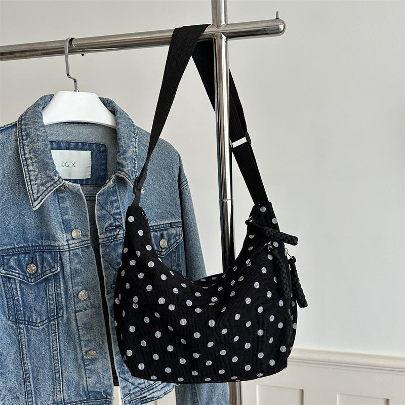 Damen Umhängetasche mit Punktemuster und verstellbarem Schulterriemen Nord Taschen