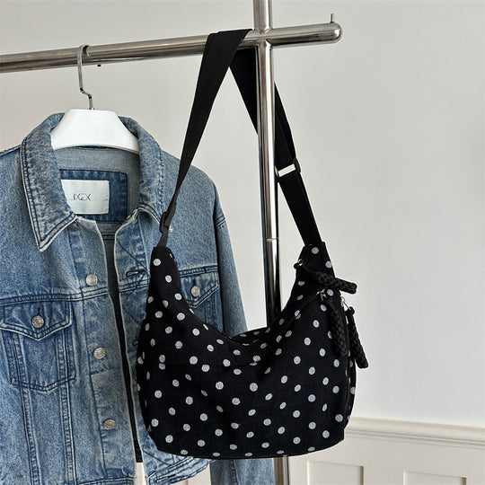 Damen Umhängetasche mit Punktemuster und verstellbarem Schulterriemen Nord Taschen