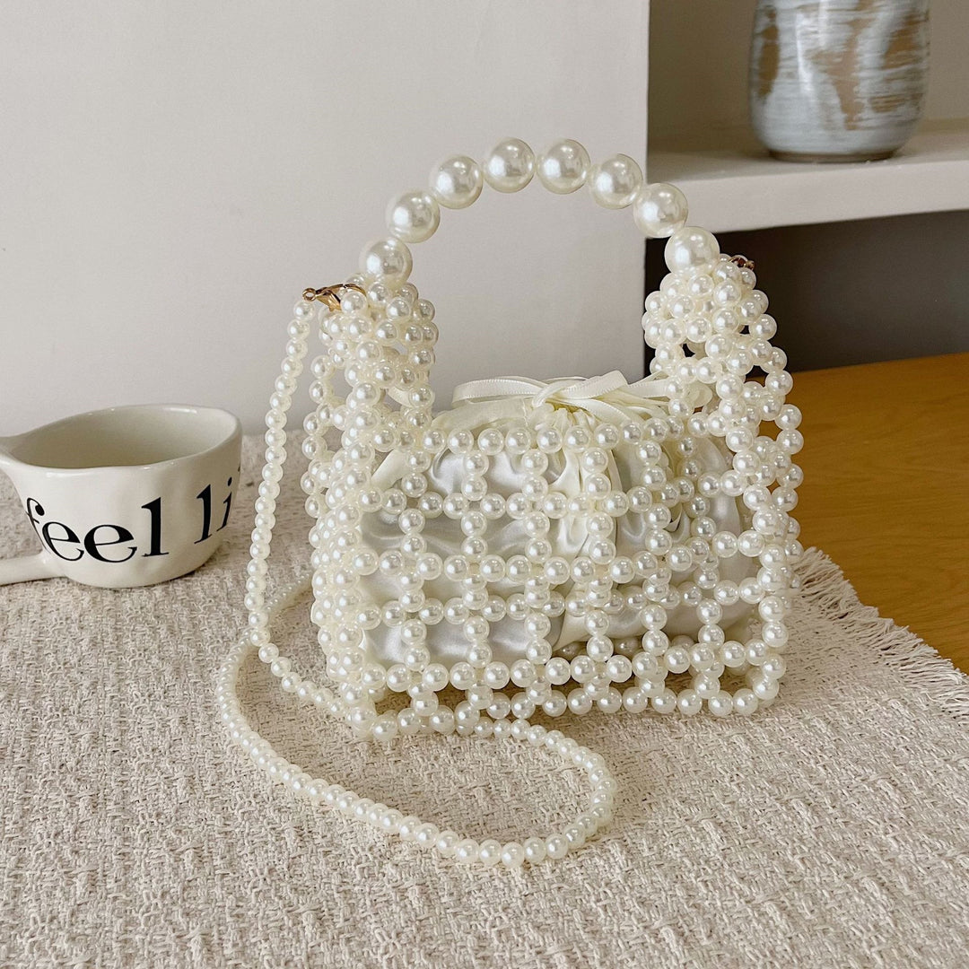 Damen elegante Perlenhandtasche mit strukturiertem Design Nord Taschen