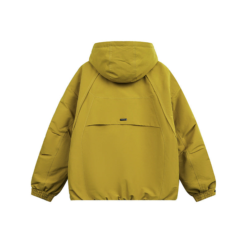 Unisex Oversized Kapuzen-Winterjacke mit wasserabweisender Wattierung und Kordelzug Nord Taschen