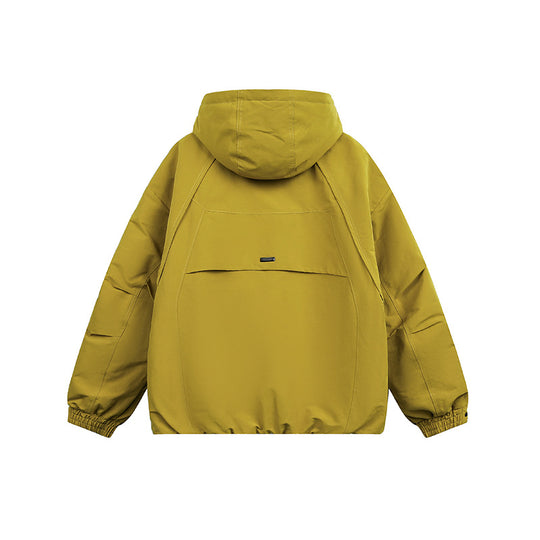 Unisex Oversized Kapuzen-Winterjacke mit wasserabweisender Wattierung und Kordelzug Nord Taschen
