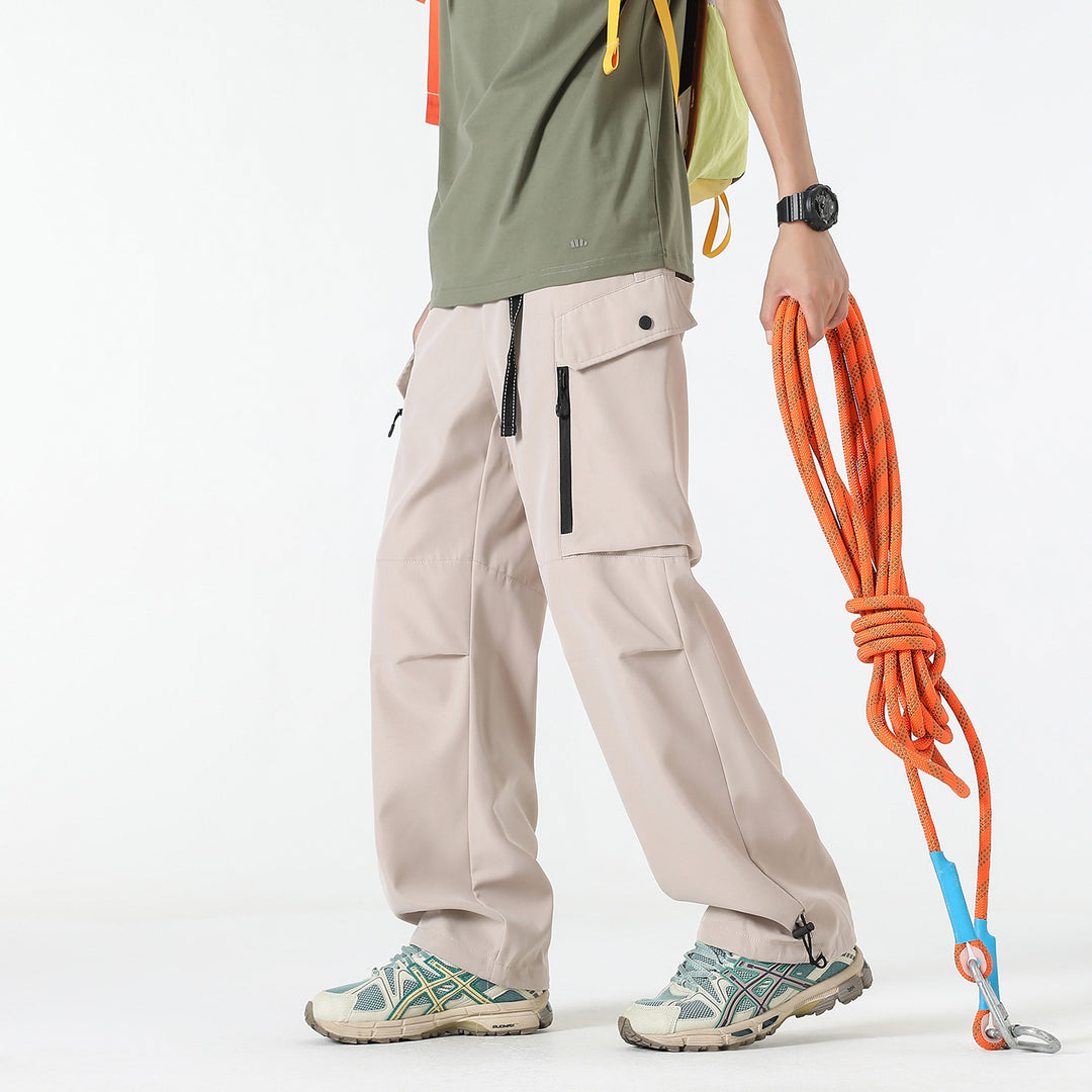 Unisex Weite technische Cargo-Hose mit Multifachtaschen, Tunnelzug und verstellbaren Beinabschlüssen Nord Taschen
