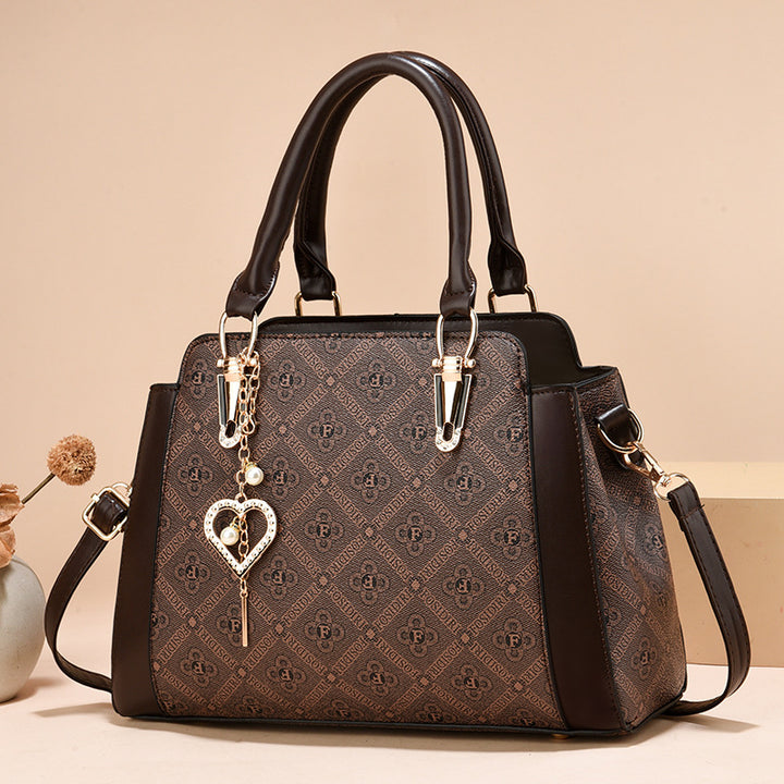 Damen Handtasche mit luxuriösem Mustermix und abnehmbarem Anhänger Nord Taschen