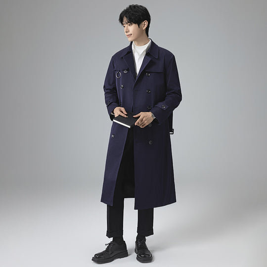 Herren Moderner Tech-Trenchcoat mit Doppelreihiger Knopfleiste, Bindegürtel und dezenten Ringdetails Nord Taschen