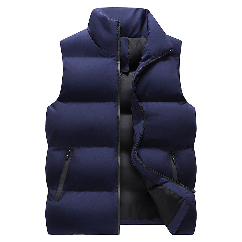 Herren Minimalistische Outdoor-Steppweste mit breiter Blocksteppung, isolierter Wattierung und verdeckten Reißverschlusstaschen Nord Taschen