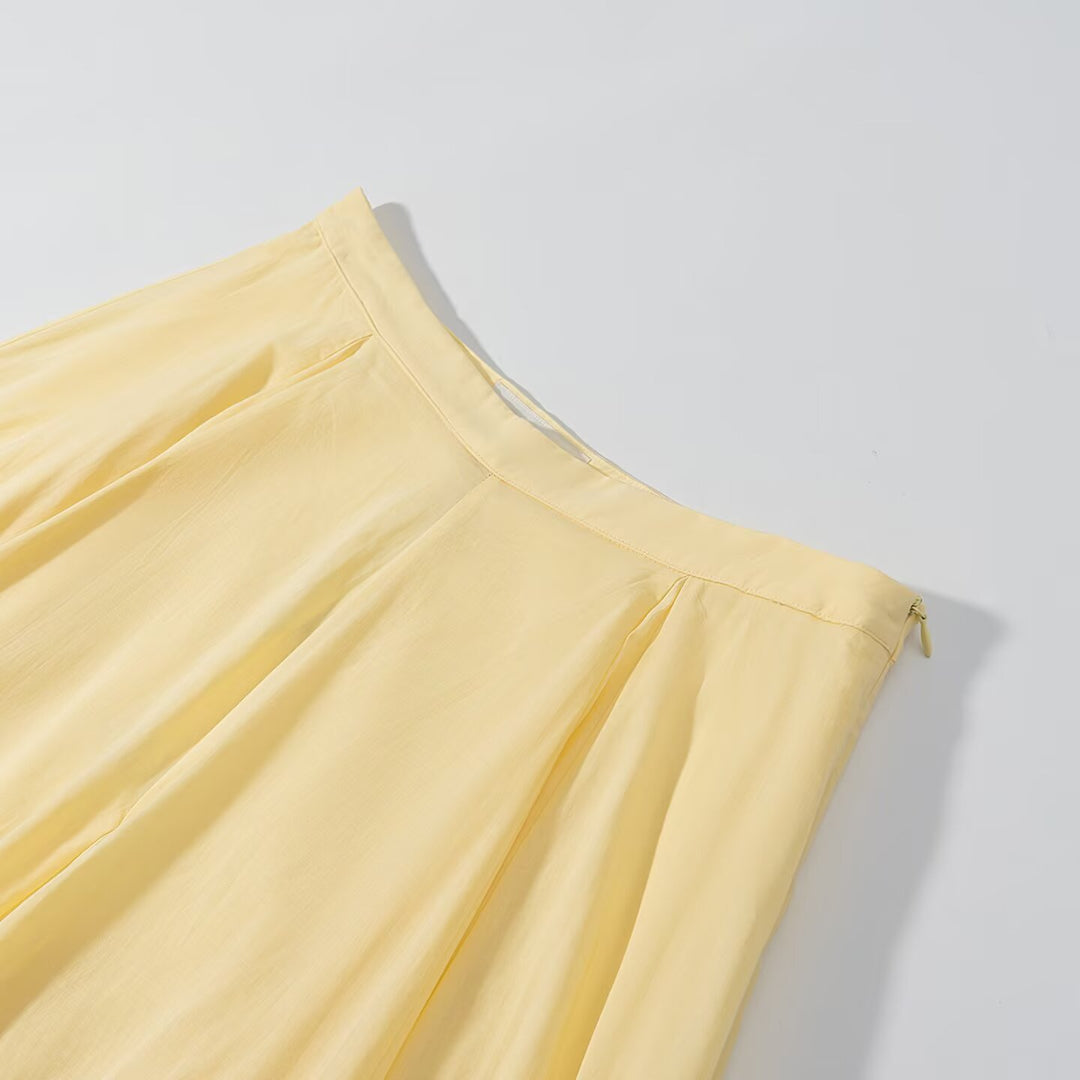 Damen Fließender A-Linien‑Maxirock mit feinen Kellerfalten und hoher Taille Nord Taschen