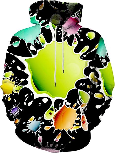 Damen Farbenfroher Hoodie mit kreativen Spritzmotiven Nord Taschen