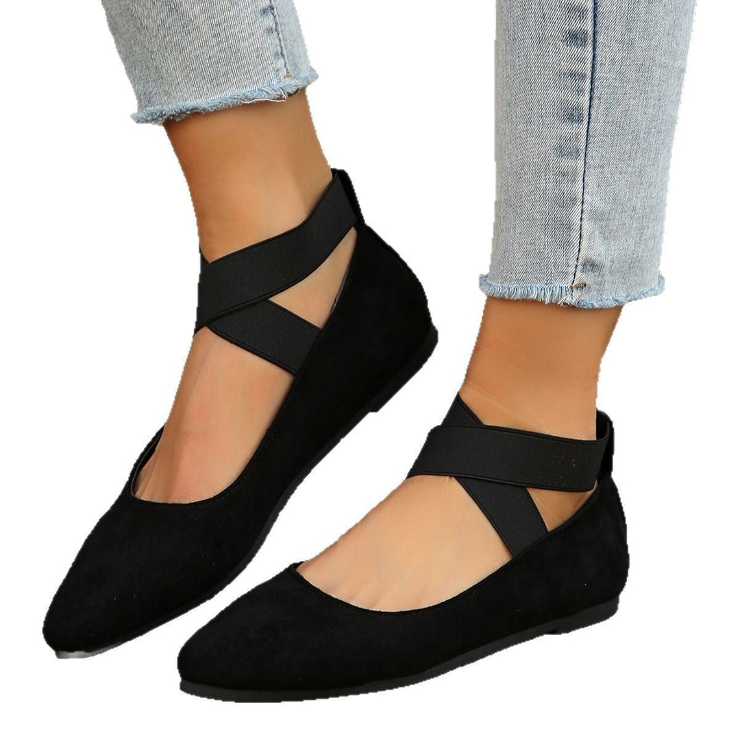 Damen elegante und bequeme Ballerinas mit verstellbarem Riemen