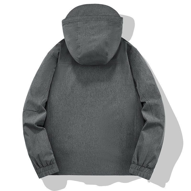 Herren Wetterresistente Softshell-Outdoorjacke mit Kapuze, hohem Kragen und verschweißten Nähten Nord Taschen