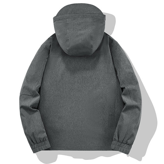 Herren Wetterresistente Softshell-Outdoorjacke mit Kapuze, hohem Kragen und verschweißten Nähten Nord Taschen