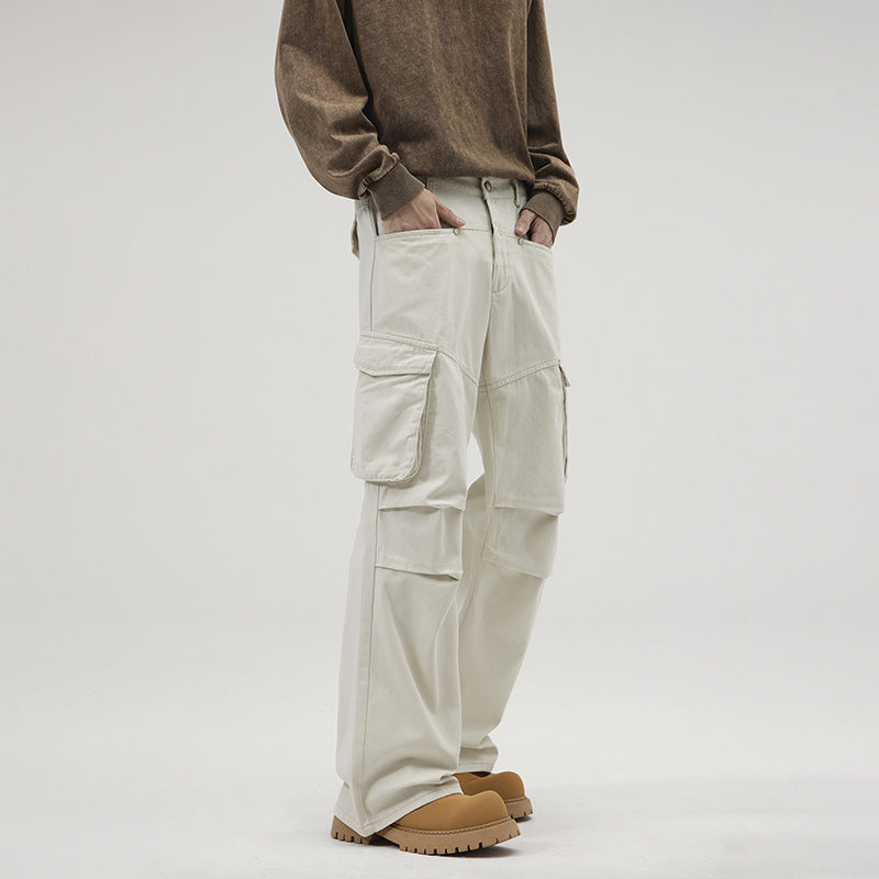 Herren Weite Utility-Cargo-Hose mit Klappentaschen und verstärkten Kniepartien Nord Taschen