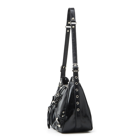 Damen Hobo-Tasche mit herausnehmbarem Innenbeutel und dekorativen Nieten Nord Taschen