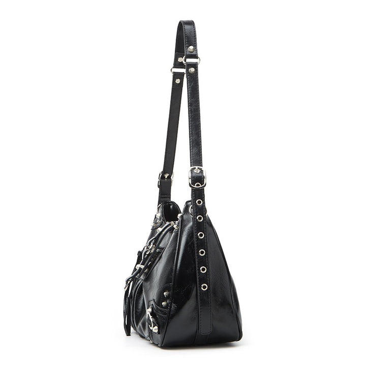 Damen Hobo-Tasche mit herausnehmbarem Innenbeutel und dekorativen Nieten Nord Taschen