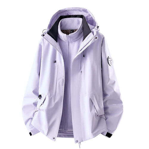 Damen Dreiteilige wasserdichte Outdoorjacke mit abnehmbarem Fleece-Innenlayer Nord Taschen