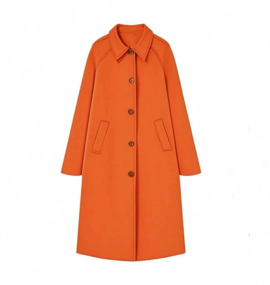 Damen 400+ lang geschnittener Trenchcoat mit Raglanärmeln und verdeckter Knopfleiste Nord Taschen