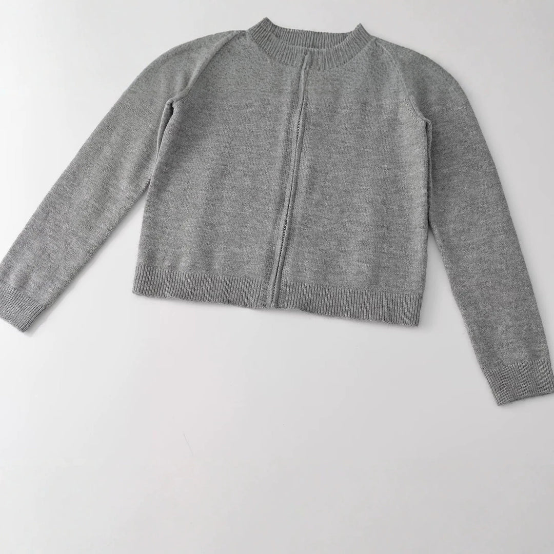 Damen Feinstrick-Zipcardigan mit hohem Stehkragen Nord Taschen
