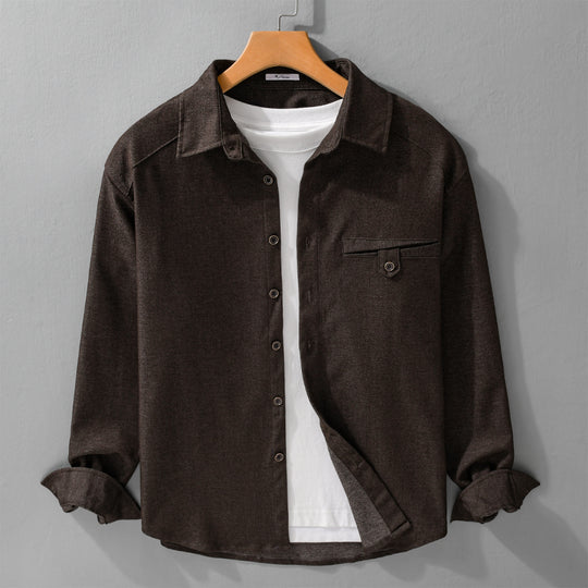 Herren Weiches Denim-Overshirt mit Pattentasche und lockerem Schnitt Nord Taschen