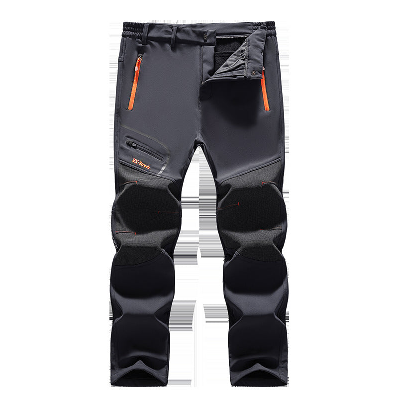 Herren Softshell-Outdoorhose mit verstärkten Kniepatches, elastischem Bund und wasserabweisender Membran Nord Taschen