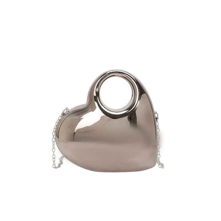 Damen herzförmige Clutch mit glänzendem Finish Nord Taschen