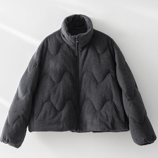 Damen Kurze gesteppte Jacke mit Wellensteppung, hohem Stehkragen und Boxy-Silhouette Nord Taschen