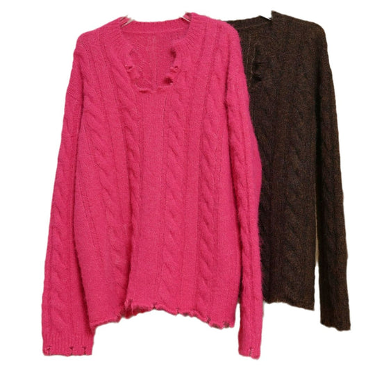 Damen Oversized Mohair-Optik Pullover mit flauschiger Struktur und Relaxed-Silhouette Nord Taschen