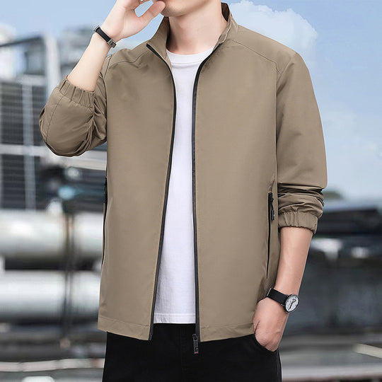 Herren Leichte Softshelljacke mit Stehkragen, durchgehendem Reißverschluss und elastischen Bündchen Nord Taschen