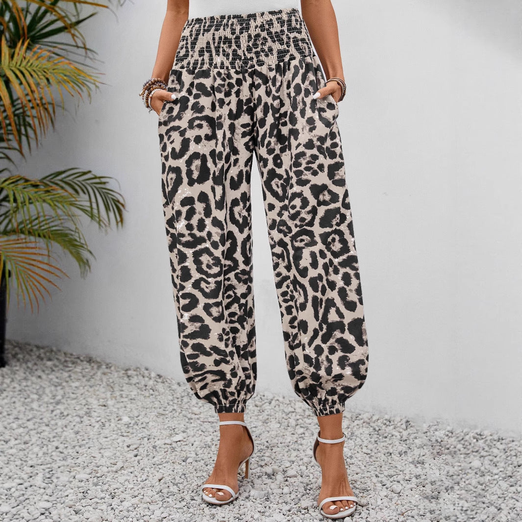 Damen weite Leopardenmuster-Hosen