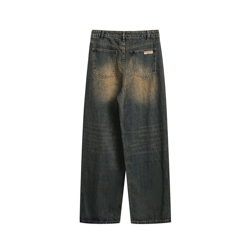 Damen Weite High‑Waist Relaxed-Jeans mit Vintage-Fading und geradem Bein Nord Taschen