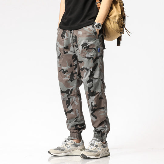 Herren Cargohose im Jogger-Stil mit Camouflage, elastischen Bündchen und Multifachtaschen Nord Taschen