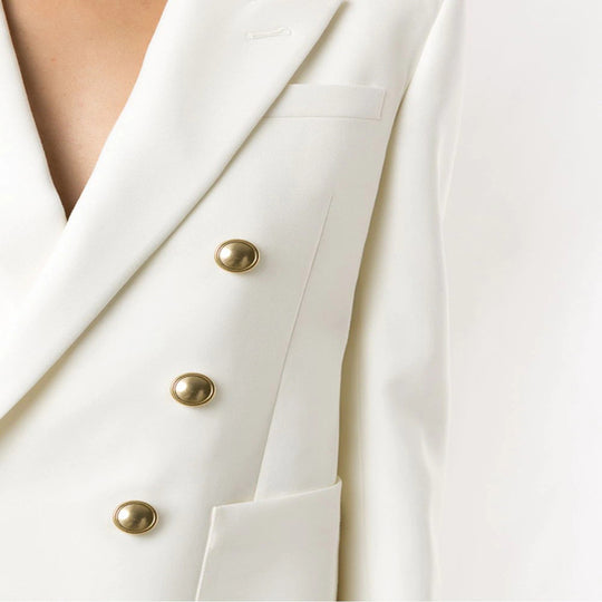 Damen Boxy-Zweireiher-Blazer im Clean-Tailoring mit strukturierten Schultern Nord Taschen